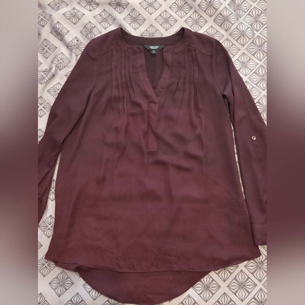 Vera Wang Wine Blouse